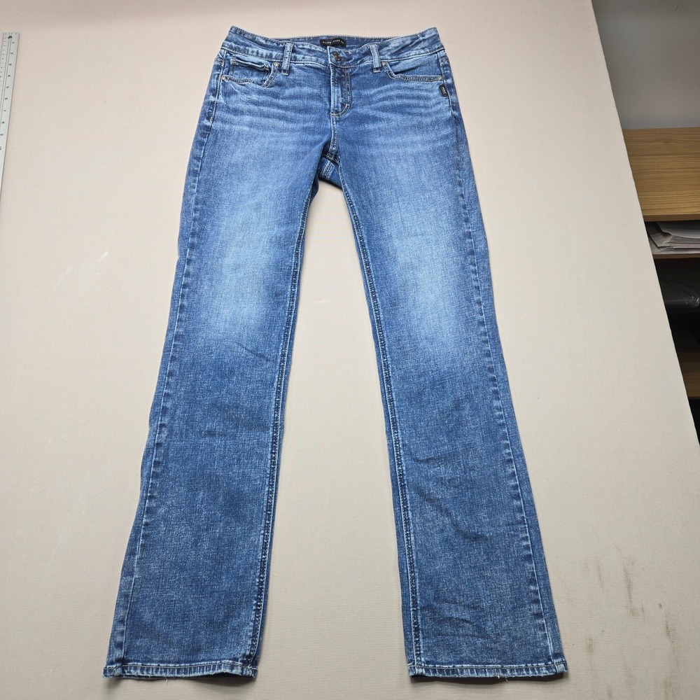 Silver Jeans Co Elyse Slim Boot Mid Rise Flap Pocket Blue Denim Womens W29 L33